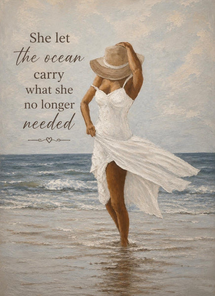 Canvas Print 11" X 14" - Lady at the Beach - (Healing Art)