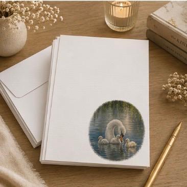 Designer Stationery - Mother Swan