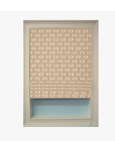 #40 Neutral Linen Embroidered Roman Shade NEW!