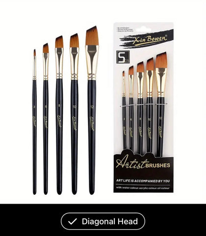 5 Slanted Art Brushes