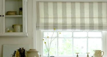 Etsy Client #150 Nate Berkus Gray & White Stripe Roman  (slats)