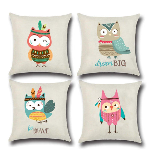 TP76 Owls Throw Pillows Group