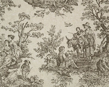 #088 Roman Shade with Toile Accent and Rickrack   (slats) YOU PAY  1/2  DOWN