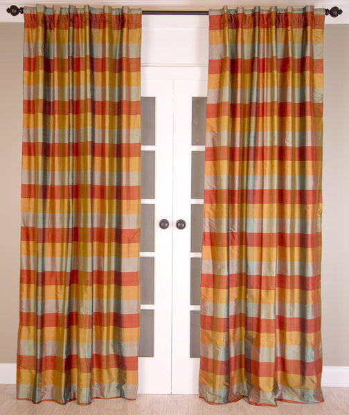 #13P3 Medium Check Curtain