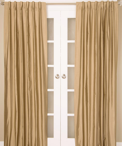 #1P550 Champagne Colors Faux Silk Curtain (Use Discount Code)