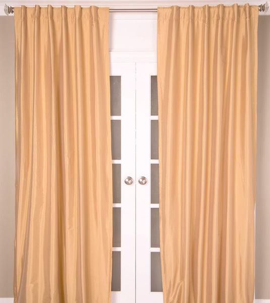 #9P550 Taupe/Gold Faux Silk Curtain (Use Discount Code)