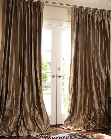 #P6002 SILK PLEATED DRAPES for a Double Window