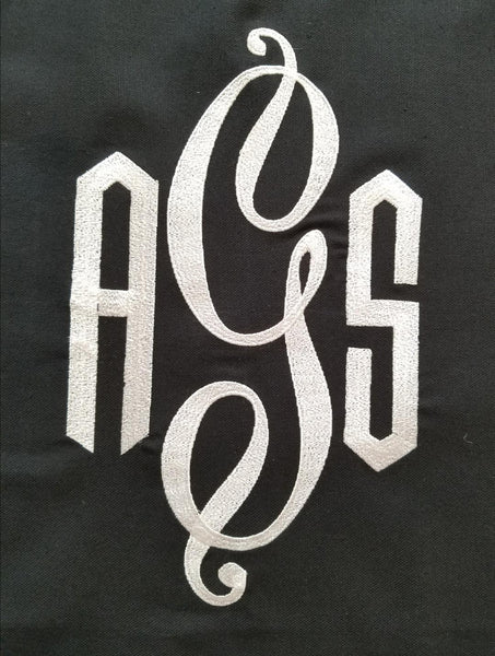 Roman Shade #LD115  (Monogrammed, Banded in Cotton Webbing)