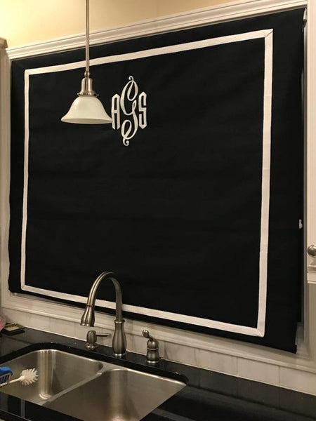 ENDS JULY 25th #Pinterest Special 115 (#12 BEST SELLER) - Roman Shade Monogrammed Banded in Cotton Webbing (slats)