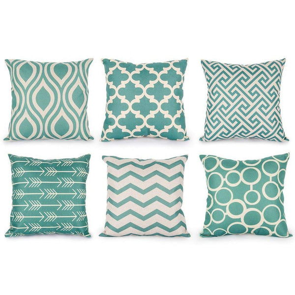 TP9 Greenish Blue Throw Pillows Group